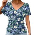 thumbnail image 1 of Weiqiqre Womens Spring Tops Short Sleeve Shirts V Neck Blouse Ruched Business Casual Basic Tunic Tops, 1 of 6