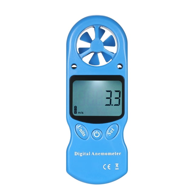Amdohai 8 in 1 Handheld Digital Anemometer Wind Speed/Temperature/Humidity/Wind Chill/Heat Index/Dew Point/Barometric Pressure/Altitude Meter with LCD Backlight--Blue