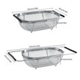 thumbnail image 2 of facefd Retractable Drain Basket Home Use Dual Handles Stainless Steel Sink Drying Filter Holder Water Draining Tool Kitchen Gadget 18*27*11cm, 2 of 7