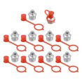 thumbnail image 1 of Unique Bargains M8 Silver Tone Thread Straight Grease Nipple Fittings w/ Red Dust Cap for Car 10 Set, 1 of 6