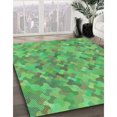 thumbnail image 3 of Ahgly Company Tapis d'Intérieur Lavables à la Machine, Carrés, Transitionnels, Verts, Tapis de Zone, 8 Pieds Carré, 3 of 7