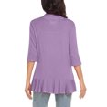 thumbnail image 3 of Hauts à Manches 3/4 pour Femmes Mode Décontractée Confortable Cardigan Couleur Unie Blouse Cardigan à Manches 3/4 pour Femmes Blouses et Hauts Mode Hauts pour Femmes Manches 3/4, 3 of 6