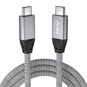 USB3.2 Type-C Cable PD100W Quick Charge 4K Audio&Video Syncing Cable Compatible with Thunderbolt3 External Hard Disk, Grey 0.5m
