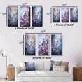 thumbnail image 4 of Designart "Pointillism Art of Enchanted Winter Frost II" Animals Framed Wall Art Set Of 3 - Multi-Color Forest Winter Frame Gallery Set For Office Decor, 4 of 6