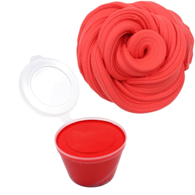 Red Solid Color Butter Slime Clay Toy Non Settling Stretchy Diy Craft Red Color With Accessories For Creative Play