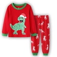 thumbnail image 2 of AJIWYH Pyjamas de Noël pour Enfants en Coton à Manches Longues Assortis pour les Fêtes, Ensemble de Pyjamas pour Garçons et Filles, Pyjamas de Noël Rouges pour Filles, 5-6 Ans, 2 of 3