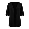 thumbnail image 5 of PENGXIANG Cardigan Ouvert pour Femmes Manches Courtes Cardigan Léger Chic Veste Décontractée d'Automne Hauts, 5 of 5