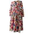 thumbnail image 5 of KEINXS Robe Maxi Bohème pour Femmes, Robe d'Été Tropicale à Fleurs, Manches Longues, Coupe Ample, Robe de Plage, 5 of 5