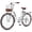 White, variant on Viribus Women's Bike 26 Inch Beach & City Cruiser Bicycle with 7 Speed Basket Mint