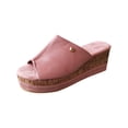 thumbnail image 4 of Leutsin Summer Womens Fashion Slope Heel Thick Bottom Flip Flop Solid Shoes Sandals, 4 of 5