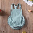 thumbnail image 2 of SUNSIOM Newborn Baby Corduroy Sleeveless Romper Solid Color Backless Jumpsuit, 2 of 5
