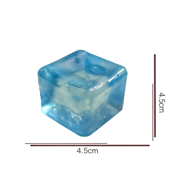 Uklsqma Balles Anti-Stress en Forme de Cube de Glace / Jouets Sensoriels Fidget pour Soulager l'Anxiété / Matériau Tpr Durable / Jouet Silencieux et Moelleux pour Exercices de Main pour Enfants et