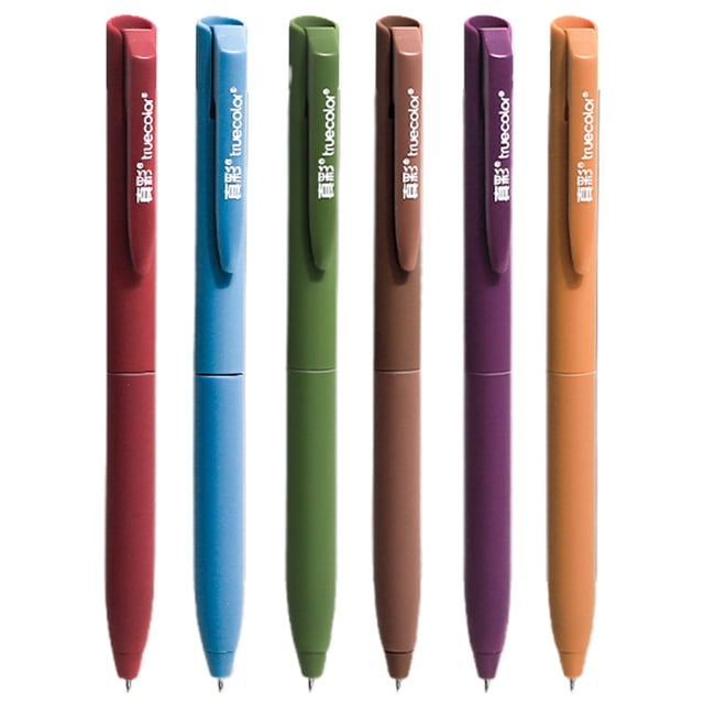 Miyuadkai Color Gel Pen Retro Color, Colored Gel Pens for Note Taking 6Pcs Gel Pens Colored Ink & No Smear Retractable Cute Pen Point 0.5Mm for Journaling Aesthetic Gel Ink Pen Smooth Writing 5Ml