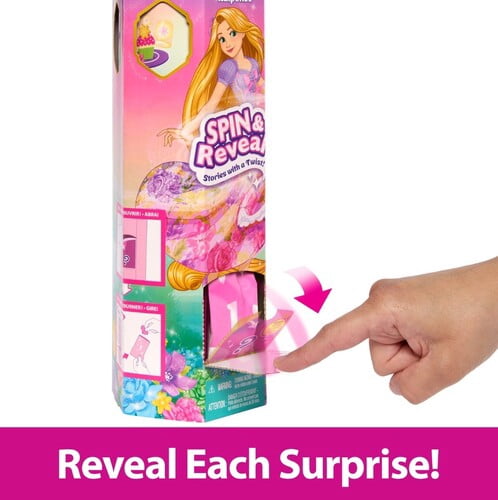 Mattel-Princesses Disney Spin&Reveal-Poupée Raiponce avec surprises