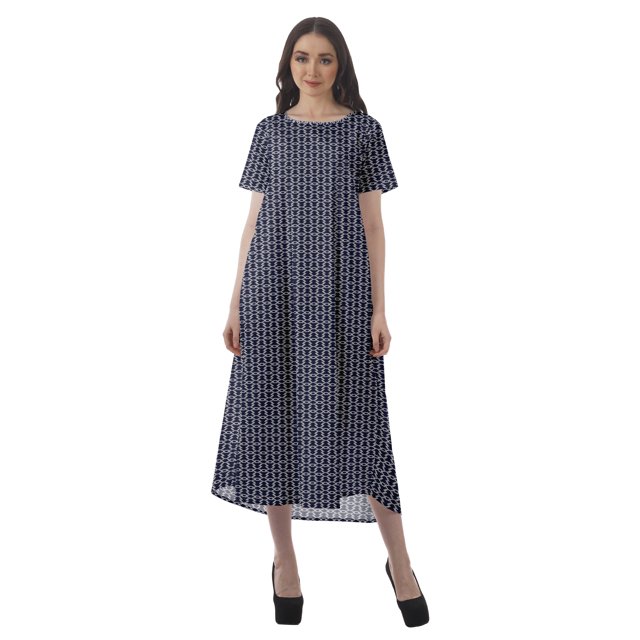 Moomaya Short Sleeve Tunic Womens Cocktail Cotton Flex Printed Dresses