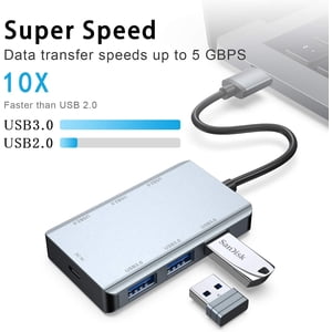 USB 3.0 Hub,Vilcome 6-Port USB Hub (3 USB 3.0 Ports and 3 USB 2.0 Port),Ultra Slim USB Data Hub for MacBook Pro,iMac,