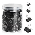 thumbnail image 1 of 200pcs Binder Clips Assorted Sizes, 4 Sizes Large, Medium, Small, Mini, Metal Paper Clamps, Bulk Black Clips Office Supplies (1 1/4", 1", 3/4", 1/2 Inch), 1 of 7