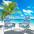 thumbnail image 1 of Costway Ensemble de 2 Chaises de Plage Pliantes avec Table, Chaise Inclinable d'Extérieur à 5 Positions, 1 of 10