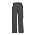 thumbnail image 4 of Children's Solid Color Stretch-Belt Work Pants with Pockets, Medium Size Casual Baggy Pants, Adult Version, 4 of 6