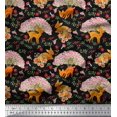 thumbnail image 1 of Soimoi Rayon Fabric Tree,Floral & Deer Animal Decor Fabric Printed Yard 56 Inch Wide, 1 of 3