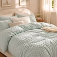 thumbnail image 1 of Ensemble de housse de couette à texture à pois Swift Home, literie douce toutes saisons avec fermeture éclair, king, bleu brume, 1 of 5