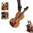 thumbnail image 1 of Crafted Leather Violin & Keychain Miniature Musical Instrument Keychain Style Leather Keychain, 1 of 6