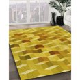 thumbnail image 3 of Ahgly Company Tapis de Zone Rond d'Intérieur Lavable à la Machine, Transitionnel, Jaune Or Vif, 6 Pieds Rond, 3 of 7