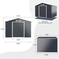 thumbnail image 3 of Gymax 9' x 8' Outdoor Tool Storage Shed Large Utility Storage House w/ Sliding Door, 3 of 10