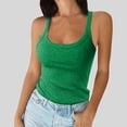 thumbnail image 2 of Women Spaghetti Strap Scoop Neck Ribbed Tank Tops Slim Fitted Cotton Camisole Basic Sleeveless Layering Shirts, 2 of 5
