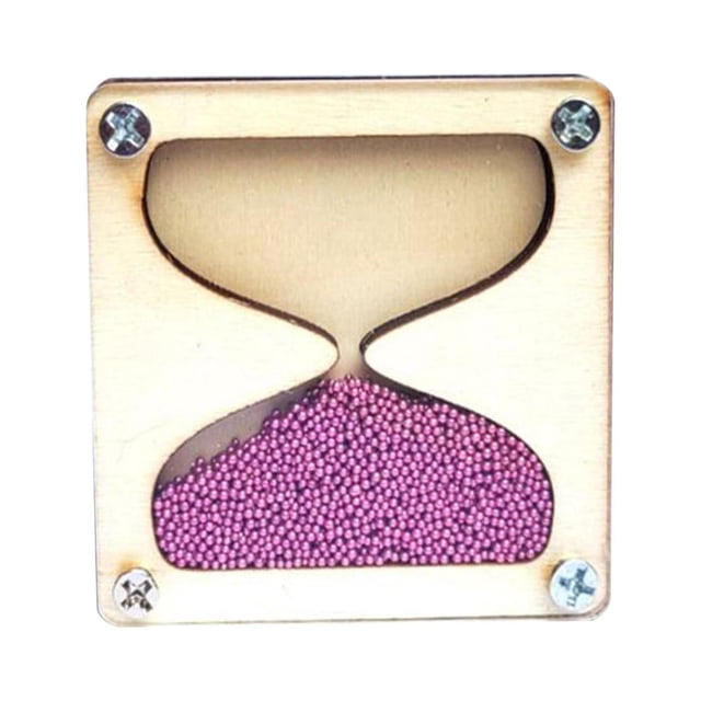 TISHITA Wooden Hourglass Busy Board Accessory Practical Skills Teaching Props for Travel Dark Pink