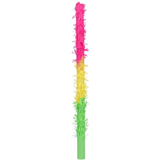 1 Pce Bâtons de Pinata Faciles à Saisir Bâtons Design Fournitures de Fête d'Anniversaire pour Enfants. un Bâton de Pinata Coloré en Papier Léger, Présentant un Design vibrant avec des Couches de Franges Roses, Jaunes et Vertes. le Bâton Mesure Environ 50 cm de Longueur et 3 cm de Diamètre, le Rendant Facile à Saisir et à Utiliser par les Enfants Lors des Jeux de Pinata Classiques Lors des Fêtes d'Anniversaire et des Célébrations.