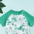 thumbnail image 4 of Curenmufel Boys Bathing Suits Rash Guard Boys Rash Guard Set 2 Piece UPF50 Swim Shirt & Swim Trunks 12 18 Months (Green,12-18 Months), 4 of 6