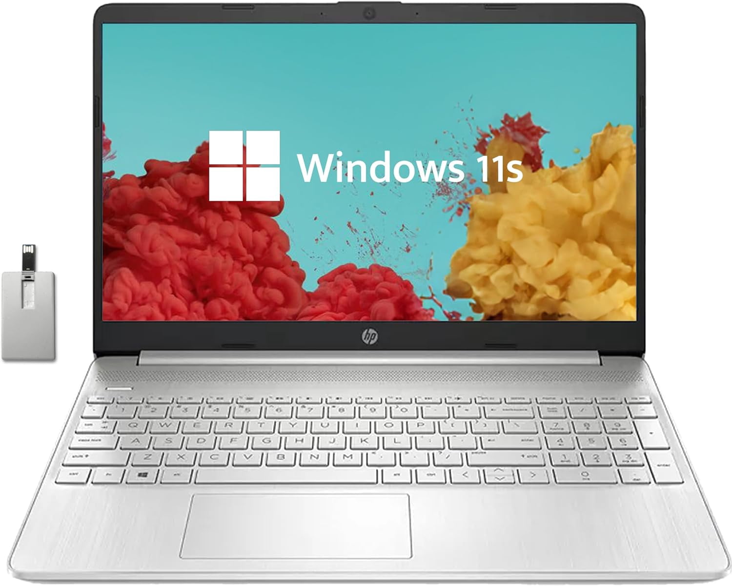 HP Portable Étudiant 15,6 Pouces HD, Intel Pentium Silver N5030, 32 Go RAM, SSD PCIe 2 To, Intel UHD Graphics, Caméra Web HD, Pavé Numérique, Wi‐Fi 5, Bluetooth, Windows 11, Argent, Carte USB 32 Go