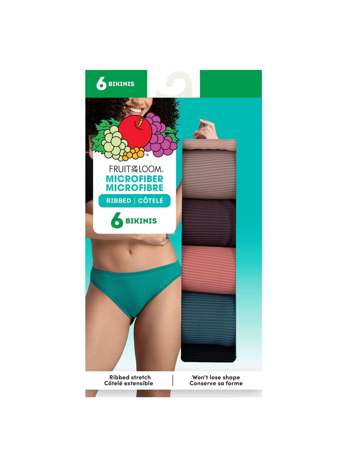 Culottes bikini côtelées en microfibre pour femmes