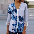 thumbnail image 1 of Cardigan pour Femmes Mode à Manches Trois Quarts Cardigan à Boutons à Manches 4/3 Veste Haut Cardigan pour Femmes en Liquidation, 1 of 5