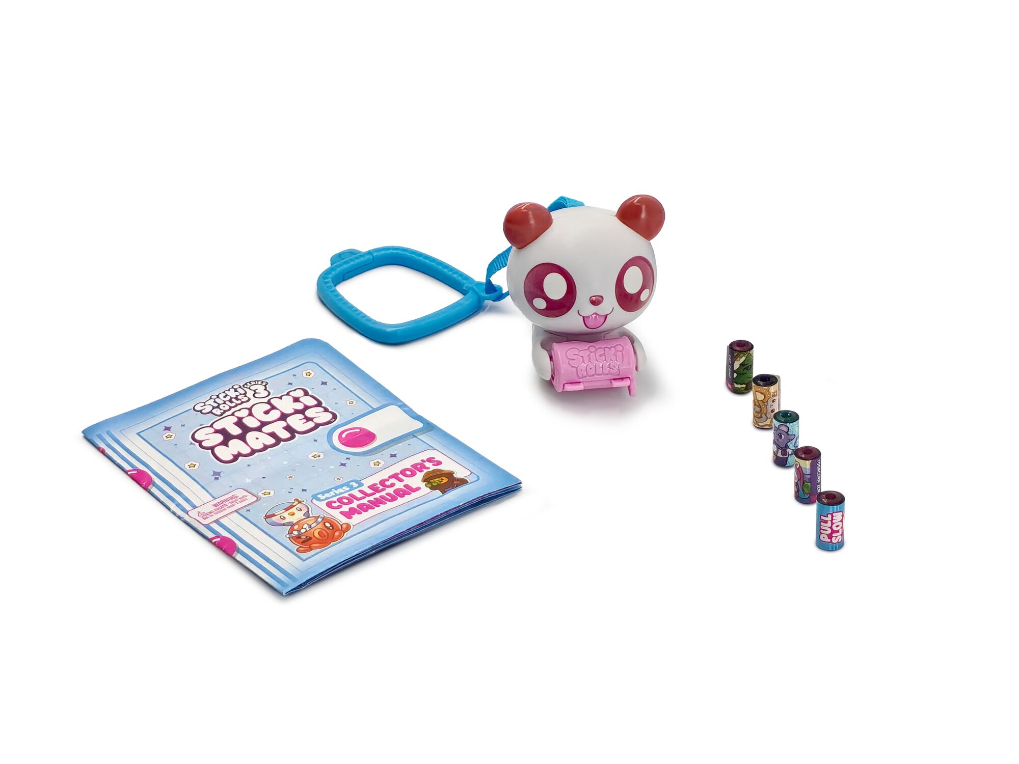 STICKI ROLLS STICKI MATES - MINI PERSONNAGES DISTRIBUTEURS D'AUTOCOLLANTS À COLLECTIONNER - 50 AUTOCOLLANTS & ATTACHE POUR SAC À DOS - Dès 5 ans