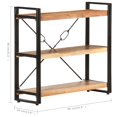 thumbnail image 5 of vidaXL 3-Tier Bookcase 90x30x80 cm Solid Acacia Wood, 5 of 5