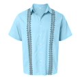 thumbnail image 4 of BOBOGOJP Robe Slim Homme Chemises Regular Fit Manches Courtes Casual Button Down Chemises, Blue S, 4 of 5