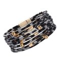 thumbnail image 2 of QualitChoice Bracelet Multi-layers Magnetic Buckle Leather Multi-colored Leopard Print Valentines Day Gifts Bracelets Hand Jewelry Silver Gray 1Set, 2 of 6