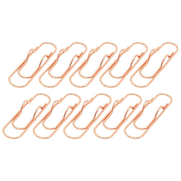 Multi-Tone Metal Pen Clips, Portable Paperclip Style Pen Holders, Convenient Pen Attachment for Notebooks, Documents, Office Stationery Organizer,Rose Gold,2 Pcs