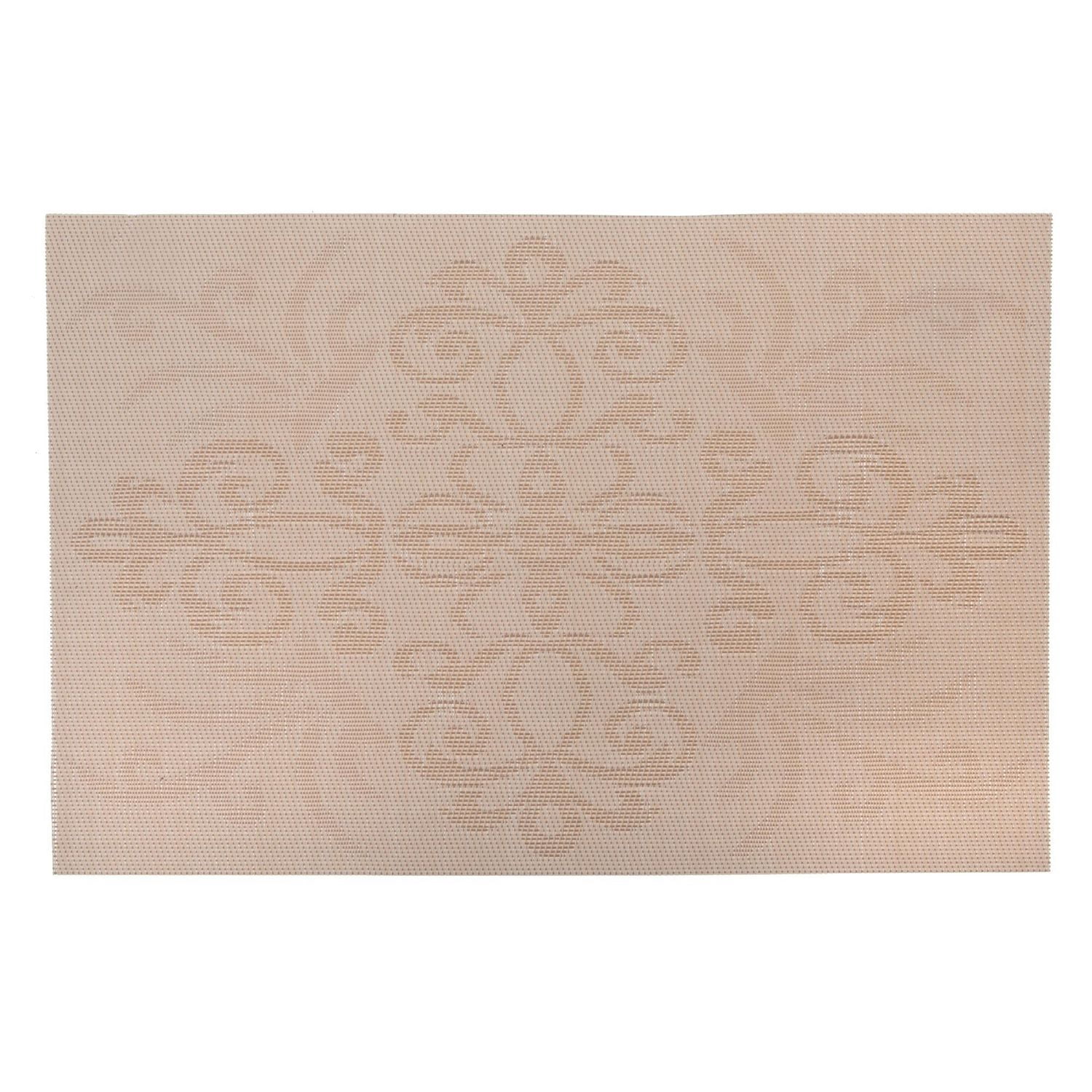 IH Casa Decor Vinyl Placemat Damask Natural - Ensemble De 12