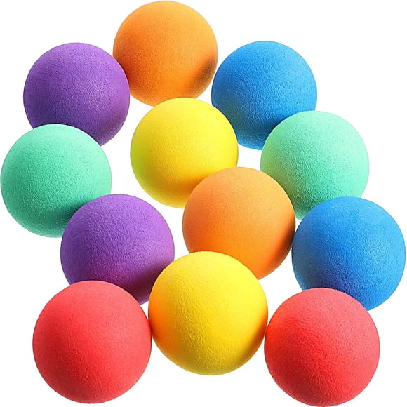 48 Pieces Refill Balls Round Refill Bullet Balls Foam Bullet Ball Soft Foam Balls Foam Replacement Balls for Popper Refills, Random Color, 2.8cm