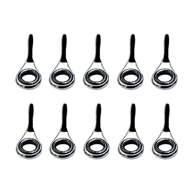koolsoo 10pcs Stainless Steel Fishing Rod Guides Fishing Rod Tip Repair Tools 3.8mm