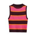 thumbnail image 1 of Dealovy Débardeurs pour Femmes Été Côtelé Court Ajusté Rayé Sans Manches Col Rond T-Shirts, 1 of 4