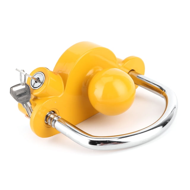 Trailer Ball Coupler, Yellow Adjustable Hitch Anti-Theft Lock, Iron Trailers Bicycle For Motorcycle Accessories