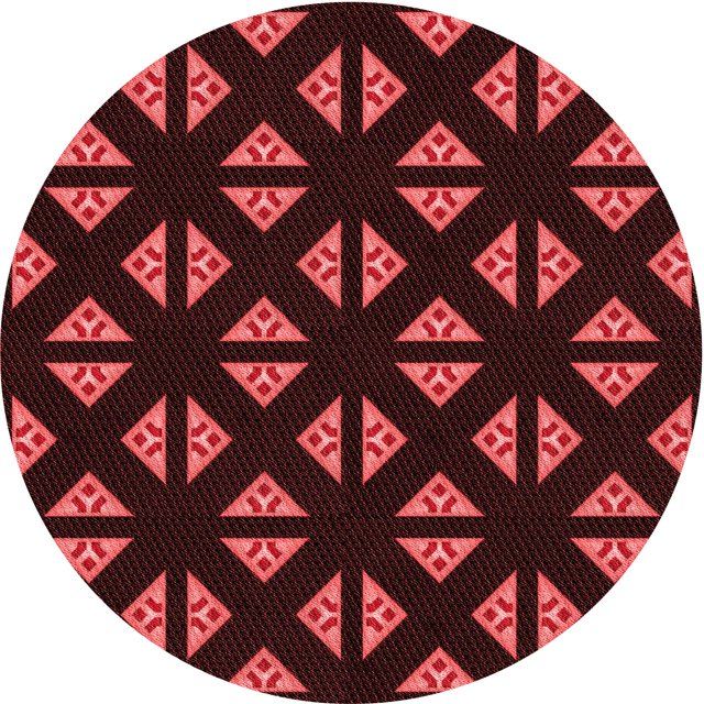 Ahgly Company Tapis de Zone Rond d'Intérieur Lavable à la Machine, Transitionnel, Rouge Brique de Feu, 5 Pieds Rond