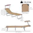 thumbnail image 3 of Outsunny Chaise Longue d'Extérieur, Chaise Longue Pliante Réglable, Brun, 3 of 10