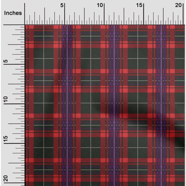 oneOone Silk Tabby Fabric Tartan Check Print Sewing Fabric BTY 42 Inch Wide
