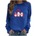 thumbnail image 1 of Pompotops Womens Summer Shirts Round-Neck Long Sleeve Tops Printed Regular Blouse Clearance, 1 of 4