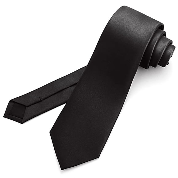 2025 Men's Ties Solid Pure Cord Ties for Charging Cords Color 3.15" (8Cm) Necktie Clear Elastic Hair Ties Black Ties for Men Fabric Hair Ties Black Medium